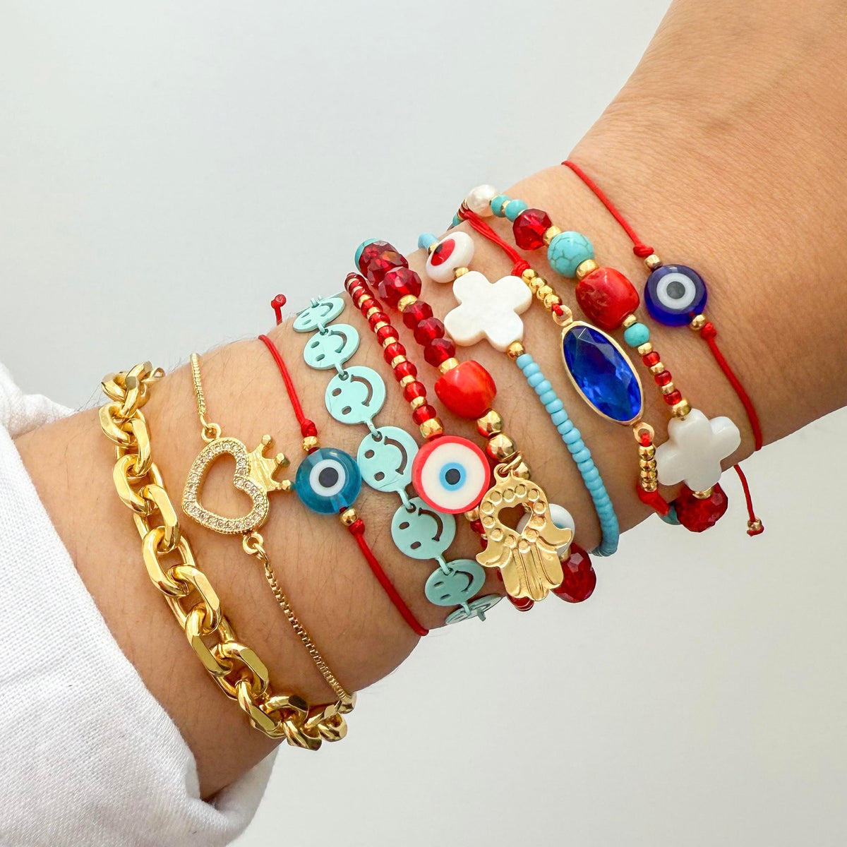 Beaded adjustable Natural shell cross bracelet – Alina Espinal Jewelry