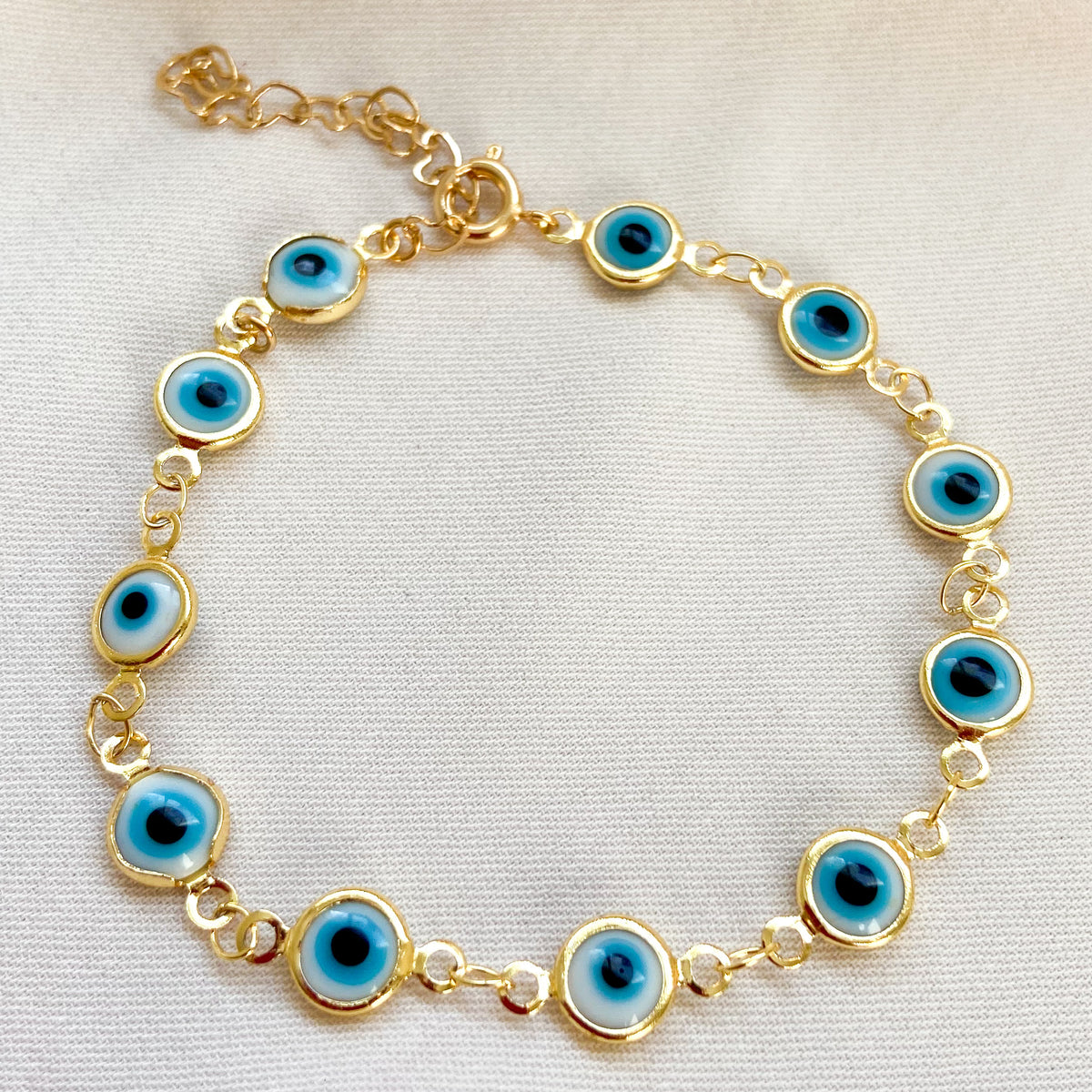 White evil eye bracelet Clearance