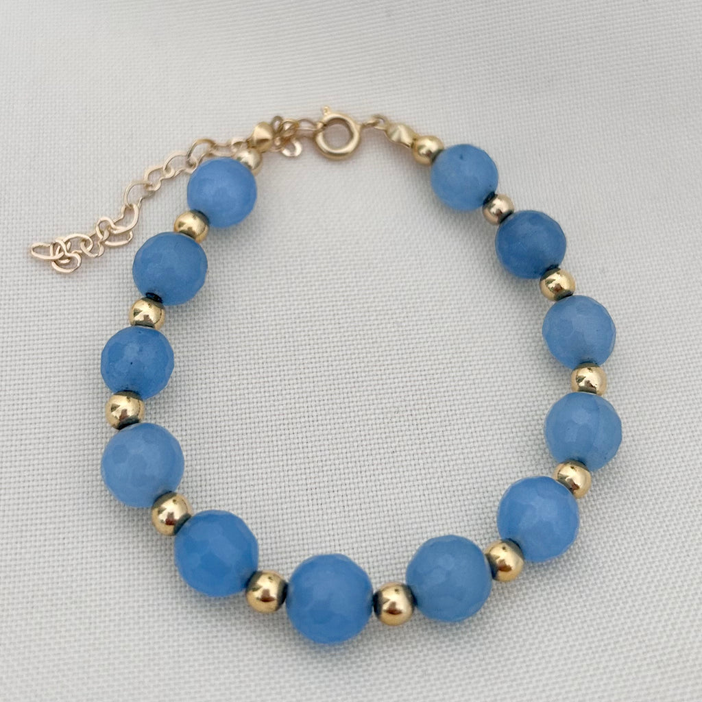 Shining Sky Blue Beads Adjustable Bracelet for Women FBR-076