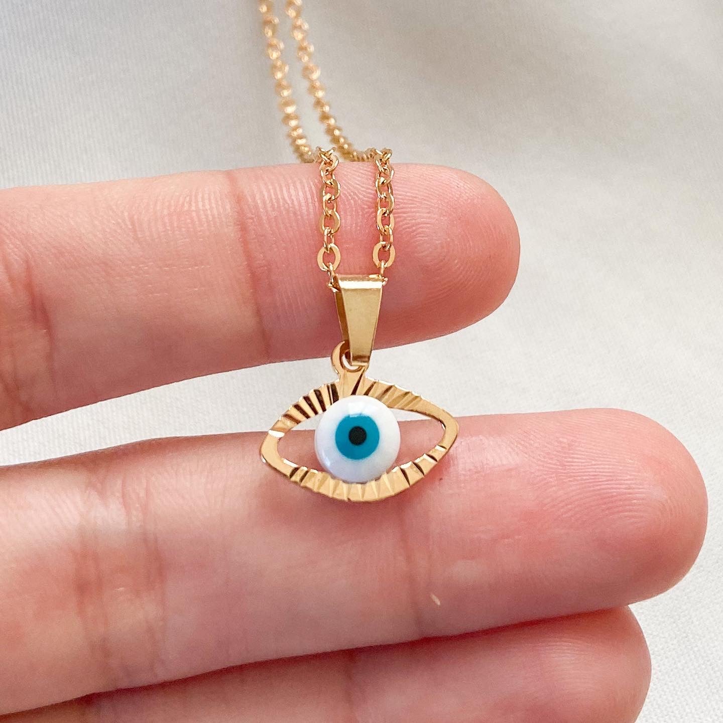 White And Evil Eye NecklaceDefault Title | Eye necklace, Evil eye necklace,  Necklace stores